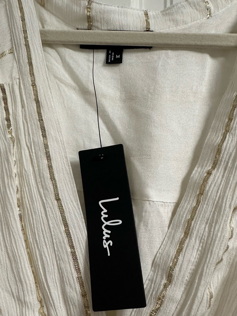 Lulus Goddess Vibes Ivory Gold Striped Dolman Sleeve Maxi Dress - Picture 5 of 6